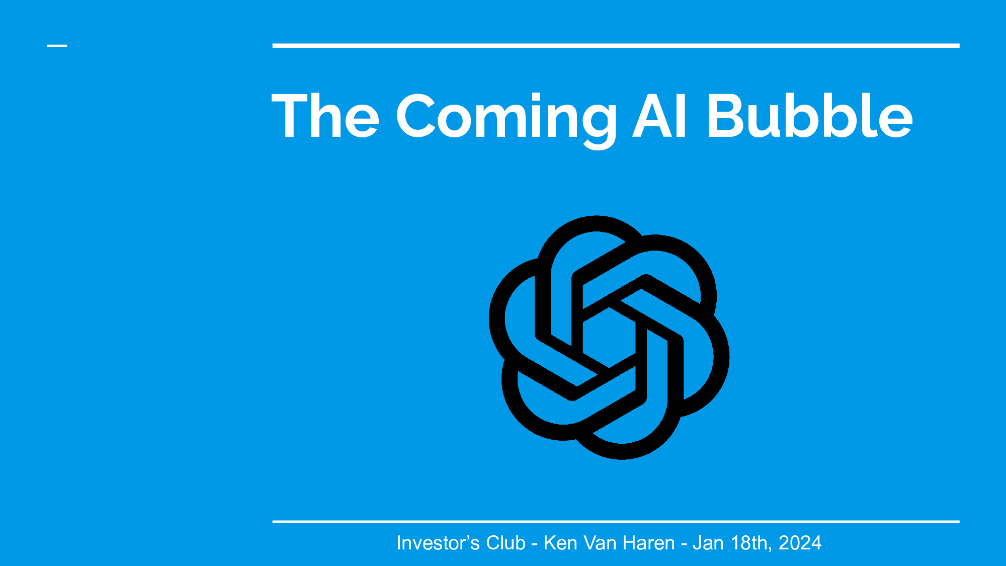 The Coming AI Bubble — first slide